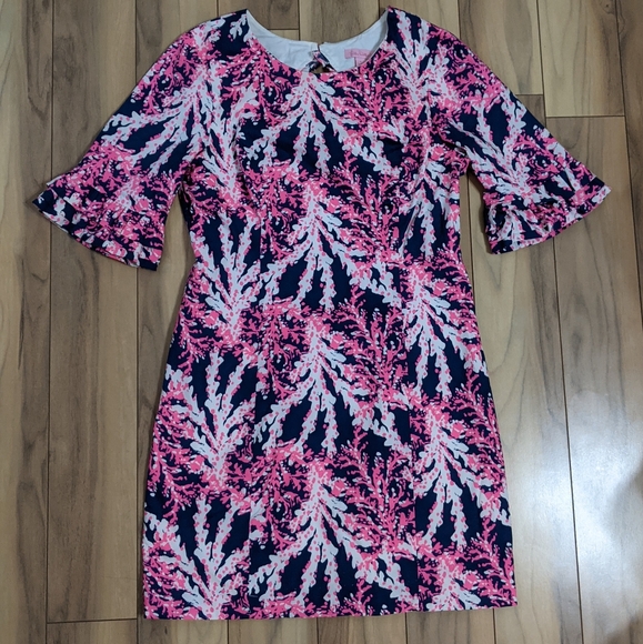 EXCELLENT Cond!! Lilly Pulitzer Fiesta Stretch Dress Nauti Navy Beyond The Sea 6 - Picture 16 of 16